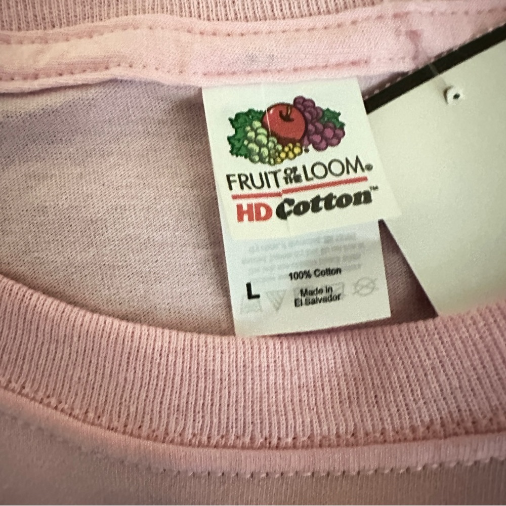 Large Light Pink Fruit of the Loom HD Cotton